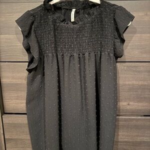 Black Ruffled Women's Blouse